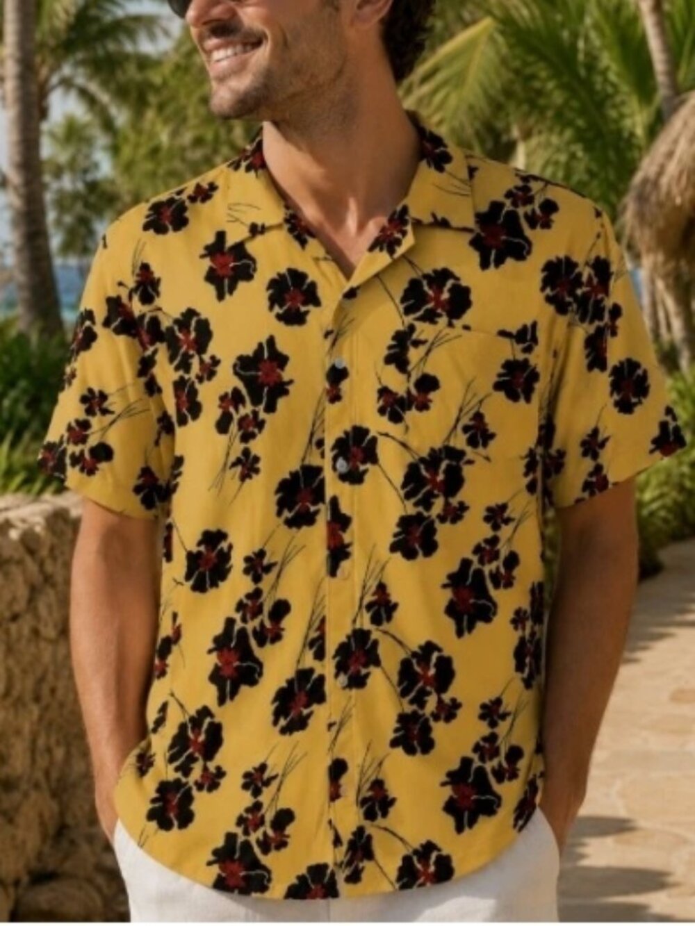 Hurley Men's Short Sleeve Woven Patio Camp Hawaiian Shirt Size XXL Stretch